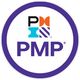 Das Firmenlogo vom Project Management Professional (PMP)® wird vom Project Management Institute ausgestellt. Das Symbol ist ein weißer Kreis mit einer dicken violetten umrandenden Linie. In der Mitte des Kreises befindet sich die PMP-Symbolik.